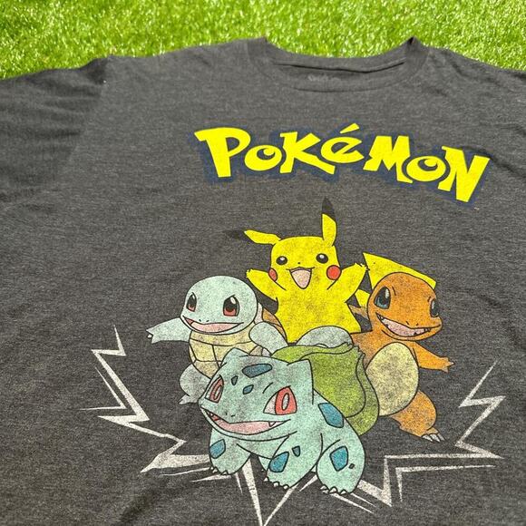 Classic Pokemon Classic Starters + Pikachu Vintage Graphic Tee - Picture 2 of 4
